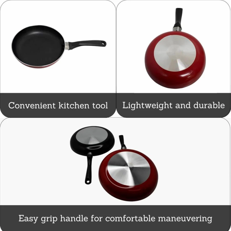 Imusa 12-Inch Ceramic Nonstick Frying Pan with Cool-Touch Handle, PFOA-Free, Dishwasher Safe, Matte Black Cookware for Gas, Electric & Induction Stoves