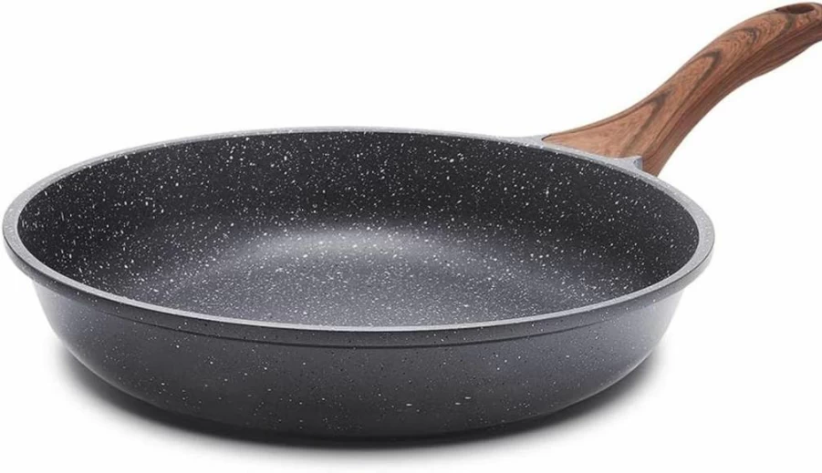 SENSARTE 9.5 Inch Ceramic Nonstick Frying Pan Skillet, PFAS-Free Non-Toxic Omelet Pan, Induction Compatible Cookware with Heat-Resistant Handle