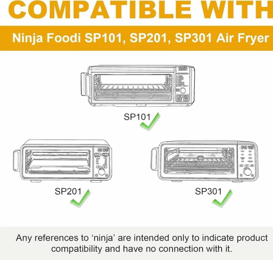 Brikinte 4 Pack Reusable Non-Stick Air Fryer Liners Compatible with Ninja Flip Toaster Oven & Air Fryer