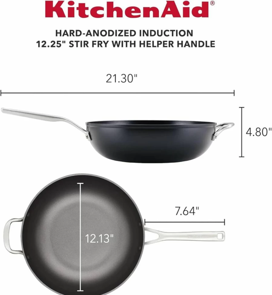 KitchenAid 8.25-Inch Nonstick Fry Pan - Hard Anodized Induction Skillet, Matte Black Cookware