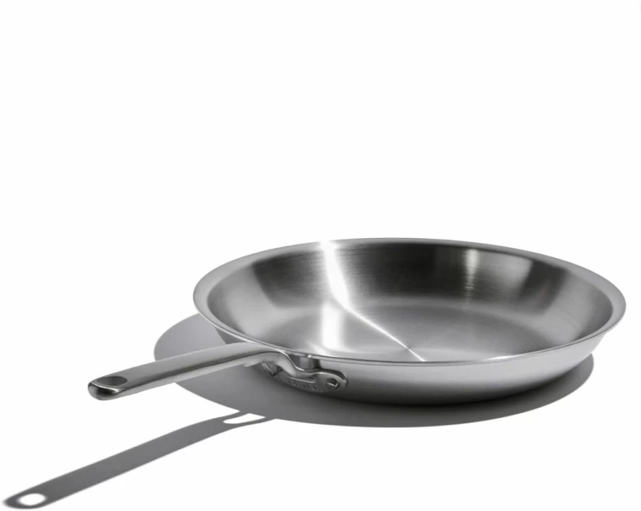 Heritage Steel Eater Series 12 Inch Stainless Steel Frying Pan | 5-Ply Clad Construction | Induction Ready & Stay Cool Handle | Made in USA | Non-Toxic Cookware