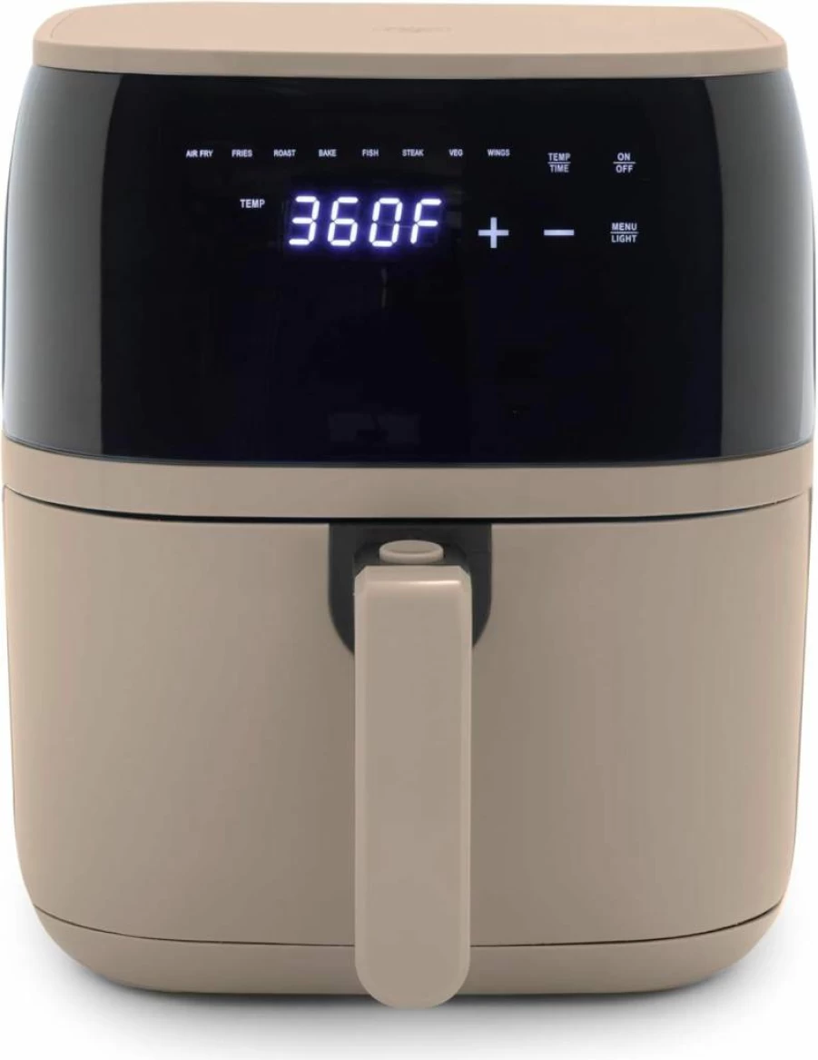 GreenLife 5.3 Qt Electric Air Fryer Oven with Pfas-Free Ceramic Nonstick, 8 One-Touch Presets, Easy View Window, Auto Shut-Off, Dishwasher Safe, 1500W, Sage