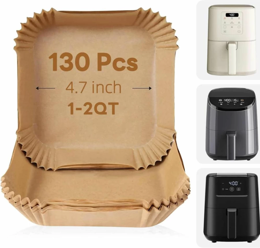 AODPWEN 2 Qt Disposable Air Fryer Liners Parchment Paper Baking Sheets for Cosori & Mini Air Fryers, Non-Stick & Easy Clean