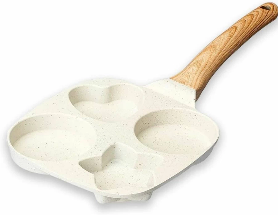 Unoschrim Nonstick Granite Egg Frying Pan - 4 Cup Aluminum Omelette Pan for Eggs, Bacon & Burgers - Compatible with All Stovetops Including Induction
