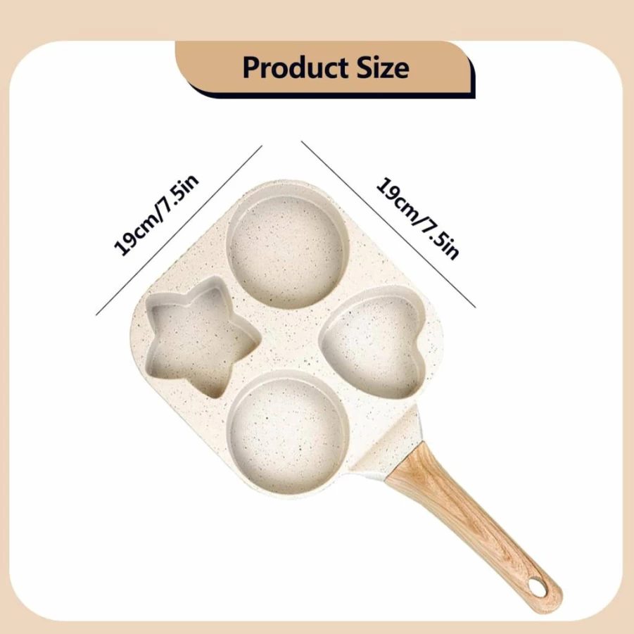 Unoschrim Nonstick Granite Egg Frying Pan - 4 Cup Aluminum Omelette Pan for Eggs, Bacon & Burgers - Compatible with All Stovetops Including Induction