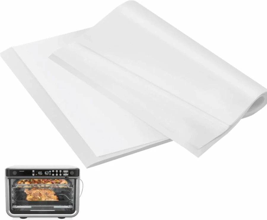 Brikinte 100-Pack Pre-Cut Parchment Paper Squares for Ninja DT201 Air Fryer Oven, Non-Stick Air Fryer Liners for Easy Cleanup & Even Cooking