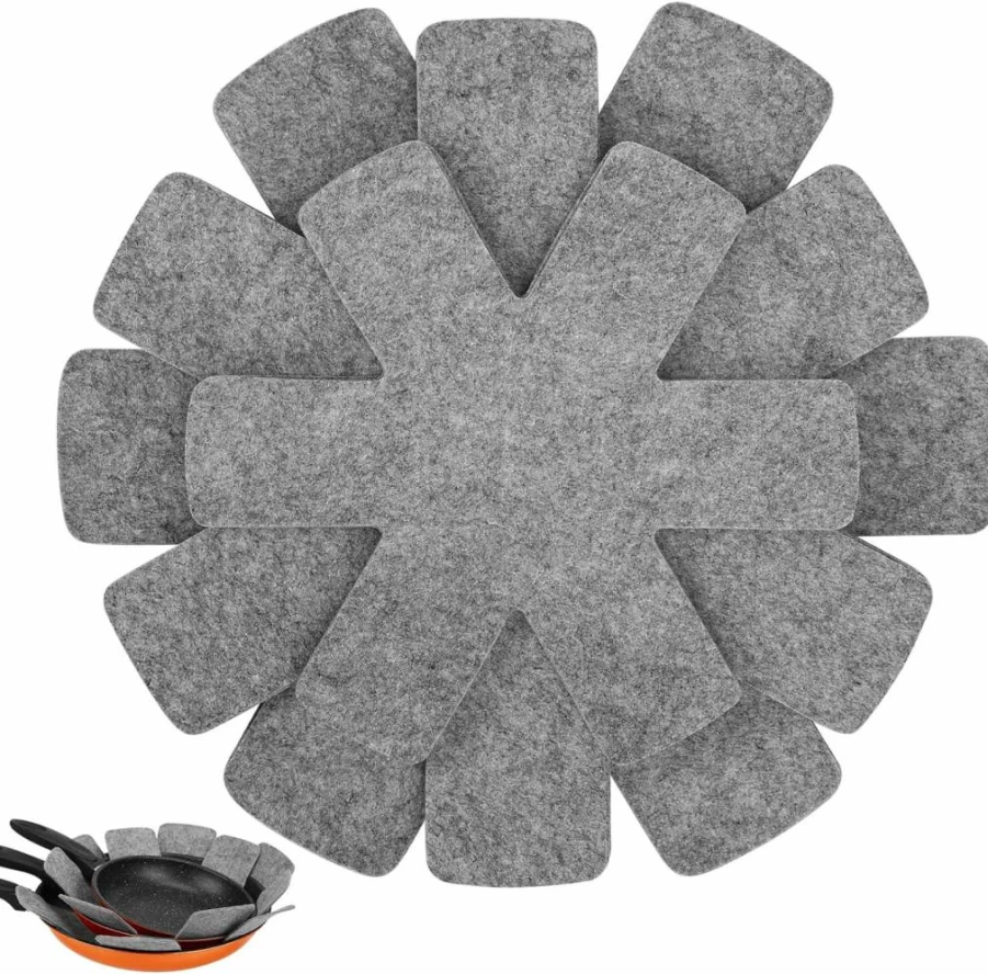 BOYAN Felt Pot and Pan Protectors Set of 12 - 3 Sizes for Stacking Cookware, Skillets, Ceramic Pans, and Glassware