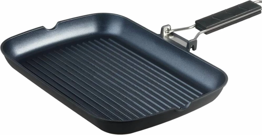 S·KITCHN Nonstick Grill Pan for Induction Cooktops, Glass Stove Top Grill Plate for Indoor Gas Range, PFOA-Free Ceramic Coating Skillet with Removable Handle