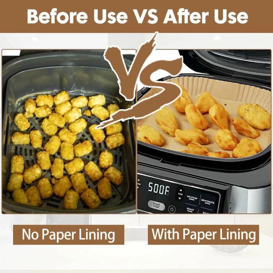 Eslotre 125-Pack Disposable Air Fryer Liners, Parchment Paper Sheets for Ninja AG301 & Most Air Fryers, Non-Stick Baking Paper, 6.5 Inch Round