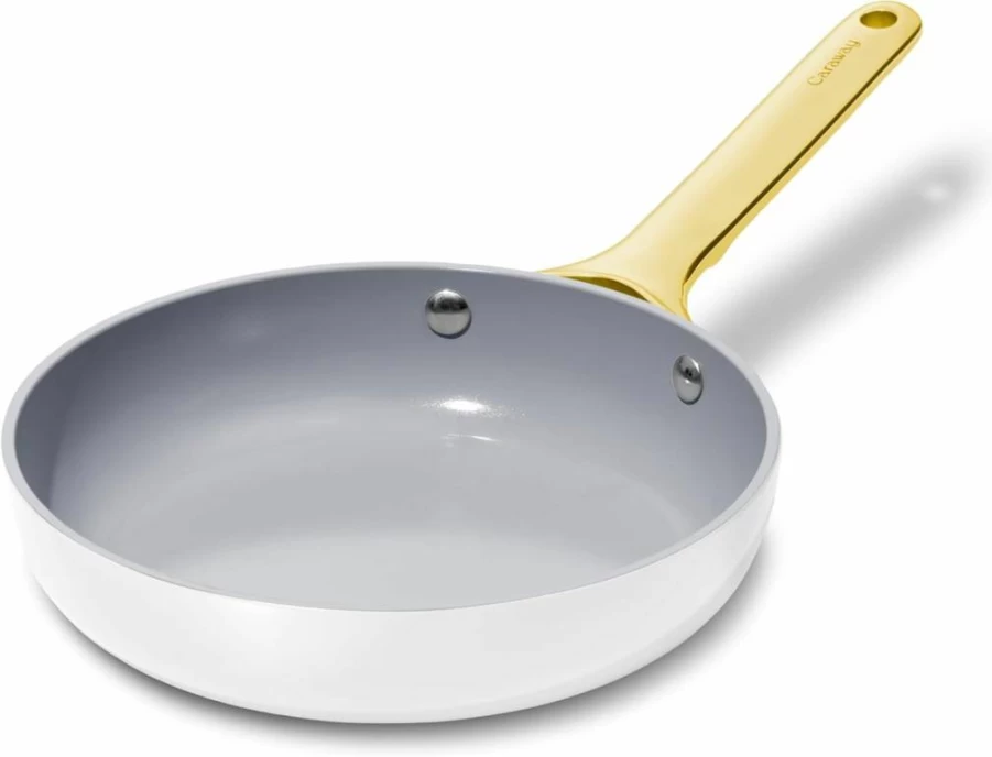 Caraway 10.5" Ceramic Non-Toxic Nonstick Frying Pan (2.7 Qt) - PFOA & PTFE Free, Oven Safe, Works on Gas/Electric/Induction Stovetops - Cream