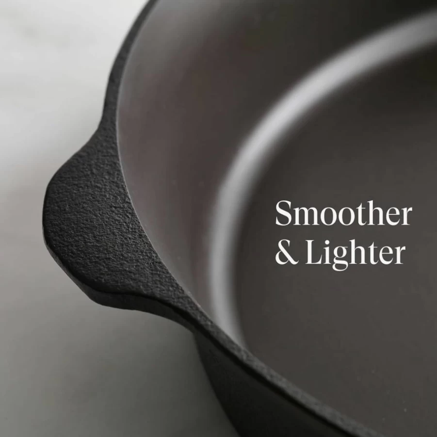 Field Company No.8 10-Inch Cast Iron Skillet – Lightweight, Preseasoned, Nonstick, Smooth Cooking Surface, Made in USA, Eco-Friendly Vintage Design