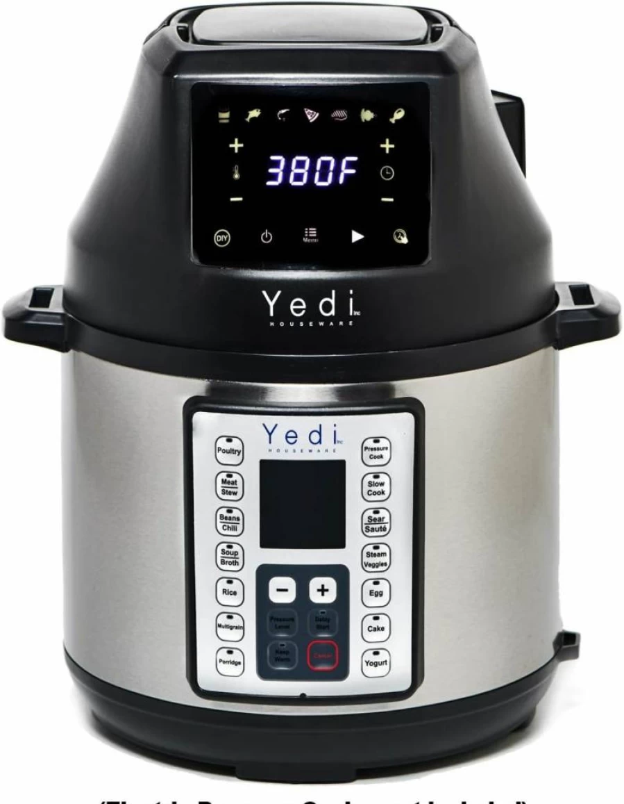 YEDI HOUSEWARE 7-in-1 Air Fryer Lid with Dehydrator, 7 Presets, DIY Mode, Delay Start, for Multi-Cooker Conversion
