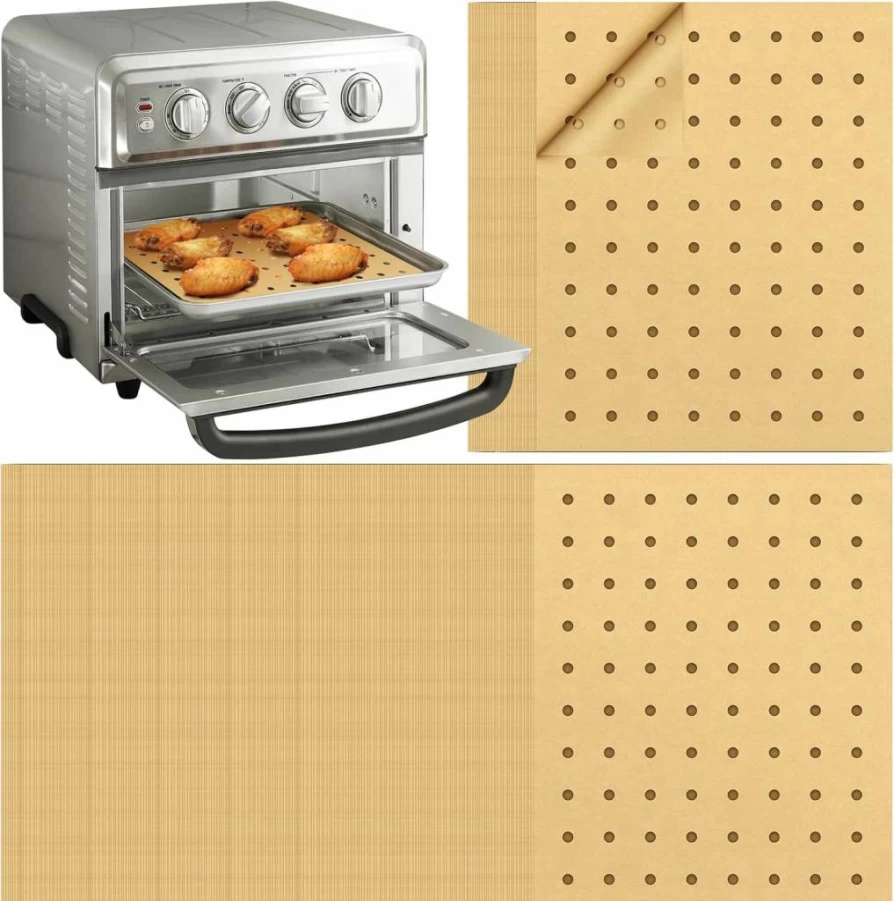 DCosok 150-Pack 9x11 Inch Air Fryer Parchment Paper Liners - Perforated Disposable Basket Sheets for XL Air Fryer & Toaster Oven Accessories