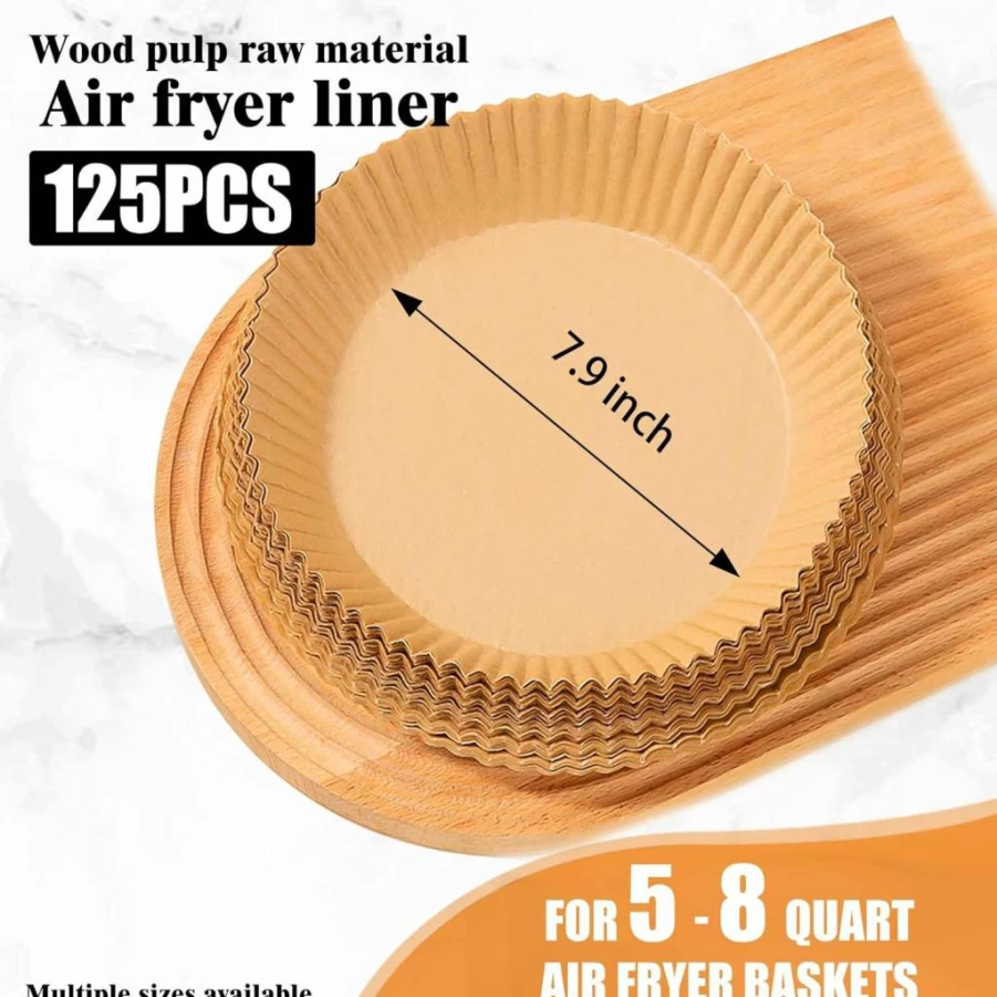PADIMAT 120-Pack Air Fryer Paper Liners, Square Non-Stick Parchment Sheets for 5-8 Qt Air Fryers, Microwave, Baking & Frying Pan, Disposable Oil-Proof Cooking Liners Accessories