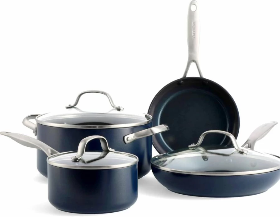 GreenPan Valencia Pro 11-Piece Non-Toxic Ceramic Nonstick Cookware Set, PFAS & PFOA-Free, Induction Compatible, Oven & Dishwasher Safe, Gray Pots & Pans with Lids