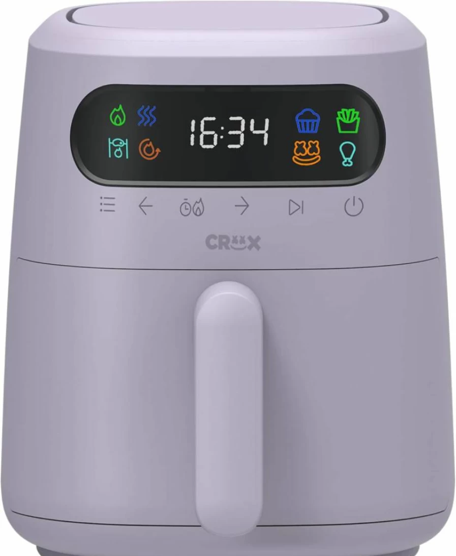 Crux X Marshmello 3.0 Qt Digital Air Fryer with TurboCrisp Technology, Touch Screen Controls, Timer, Auto Shut-Off, Programmable Settings & Silicone Cupcake Molds, Black