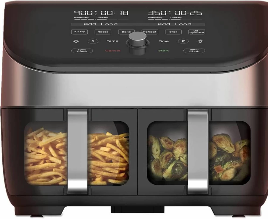 Instant Pot Vortex Plus 6-Quart Air Fryer with Odor Erase Technology - 6-in-1 Countertop Oven for Frying, Baking, Roasting & Reheating - Includes 100+ App Recipes - 1700W Black Air Fryer