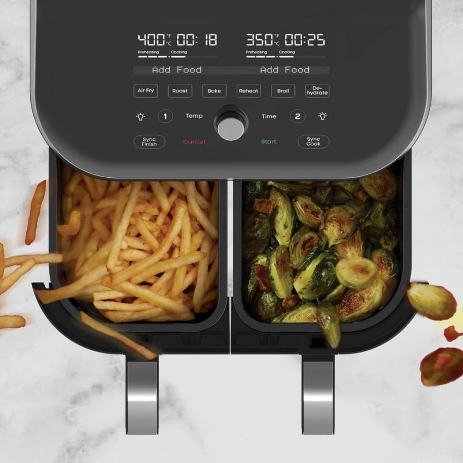 Instant Pot Vortex Plus 6-Quart Air Fryer with Odor Erase Technology - 6-in-1 Countertop Oven for Frying, Baking, Roasting & Reheating - Includes 100+ App Recipes - 1700W Black Air Fryer