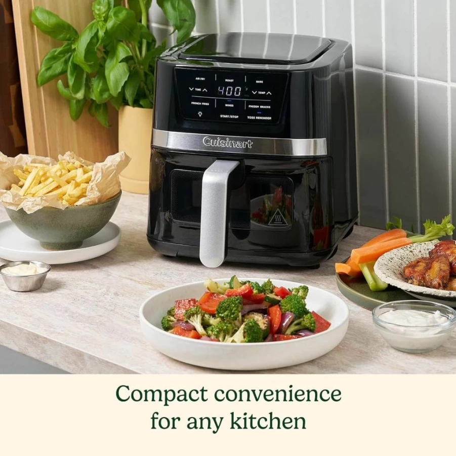 Cuisinart Air-160 4.5-Qt Stainless Steel Air Fryer Oven with 4 Presets for Roasting, Baking, Broiling & Air Frying, Dishwasher-Safe Basket, Quick & Easy Meals, Black