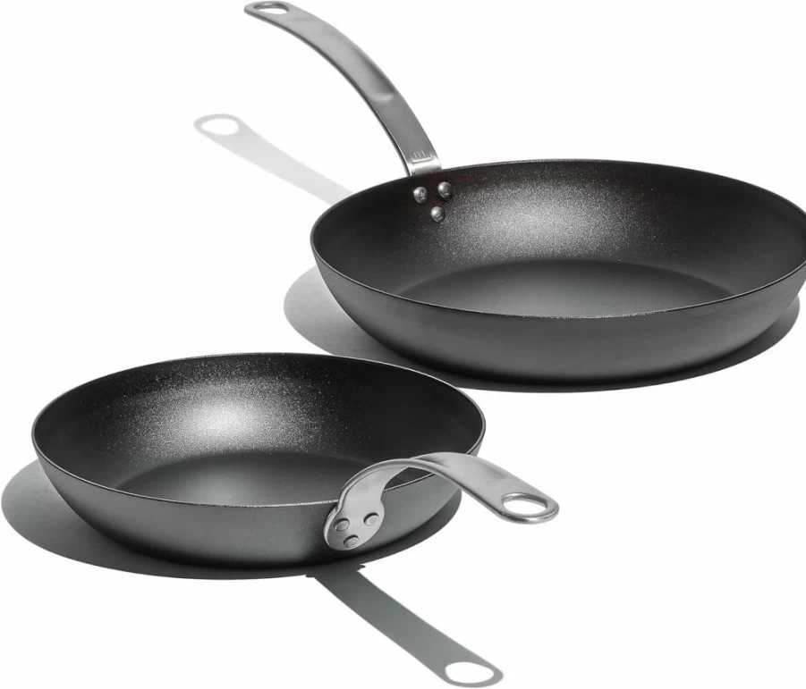 Made In 12 Inch Blue Carbon Steel Skillet - Professional Induction Compatible Frying Pan - Swedish Crafted Cookware - Seasoned Like Cast Iron