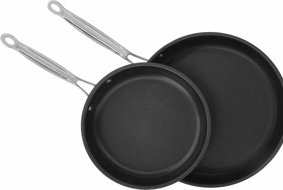 Cuisinart Chef's Classic 2-Piece Stainless Steel Nonstick Skillet Set - 9-Inch & 11-Inch Black/Silver Cookware