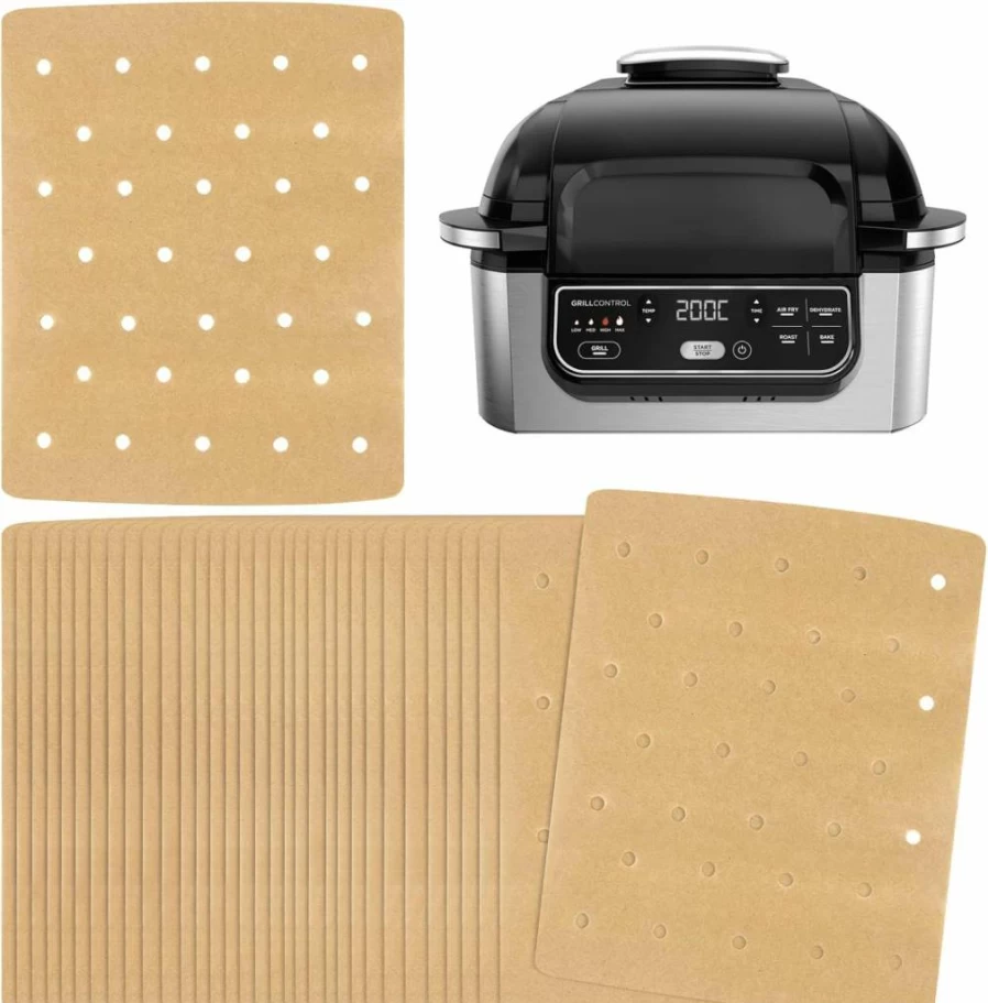 BYKITCHEN Air Fryer Parchment Paper Liners, 11x12 Inch Non-Stick, Unbleached, 100-Pack for Ninja Foodi, XL Air Fryer, Toaster Oven, Dehydrator & More