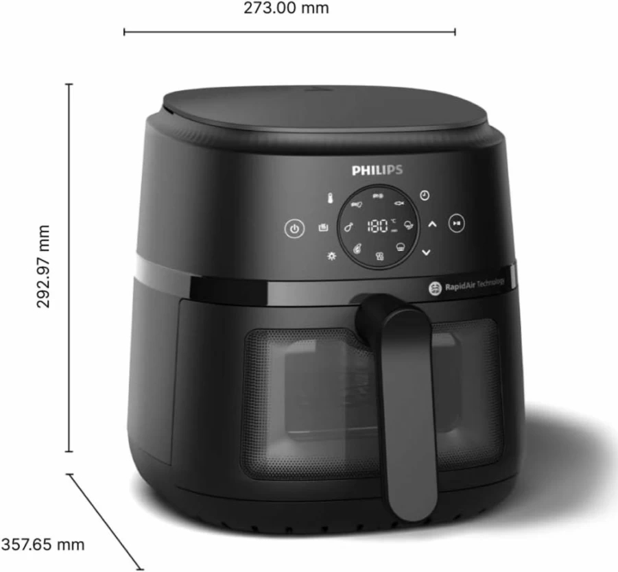 PHILIPS Airfryer 2000 Series 4.2L (4.4 Qt) with Rapid Air Technology, 13 Cooking Presets, Healthy Low Fat Fried Food, Model Na220/00, 9.8 lbs