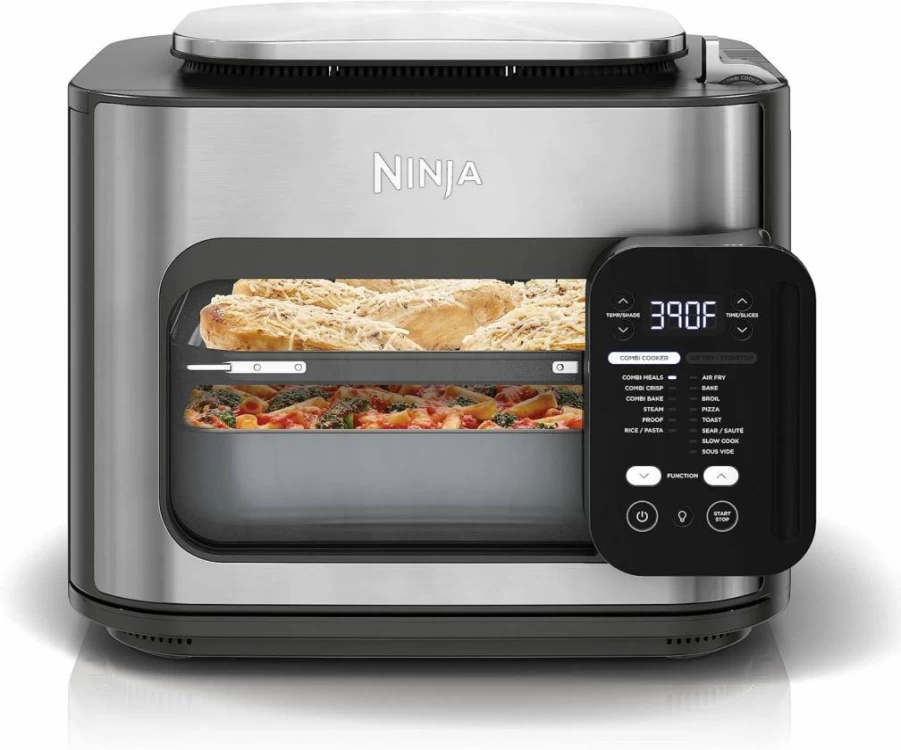 Ninja SFP701 14-in-1 Multicooker with Air Fryer, Oven, Bake, Roast & Slow Cook Functions, 3 Accessories, Stainless Steel, Fast 15-Min Meals