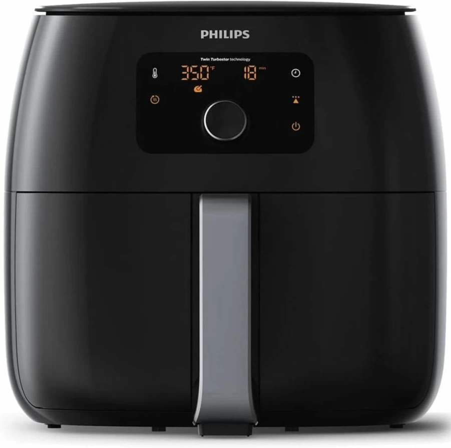 PHILIPS HD9650/96 Premium XXL Air Fryer with Fat Removal, 7Qt Capacity, Rapid Air Technology, Digital Display, 5 Presets, Keep Warm, HomeID App, Family Size, Black