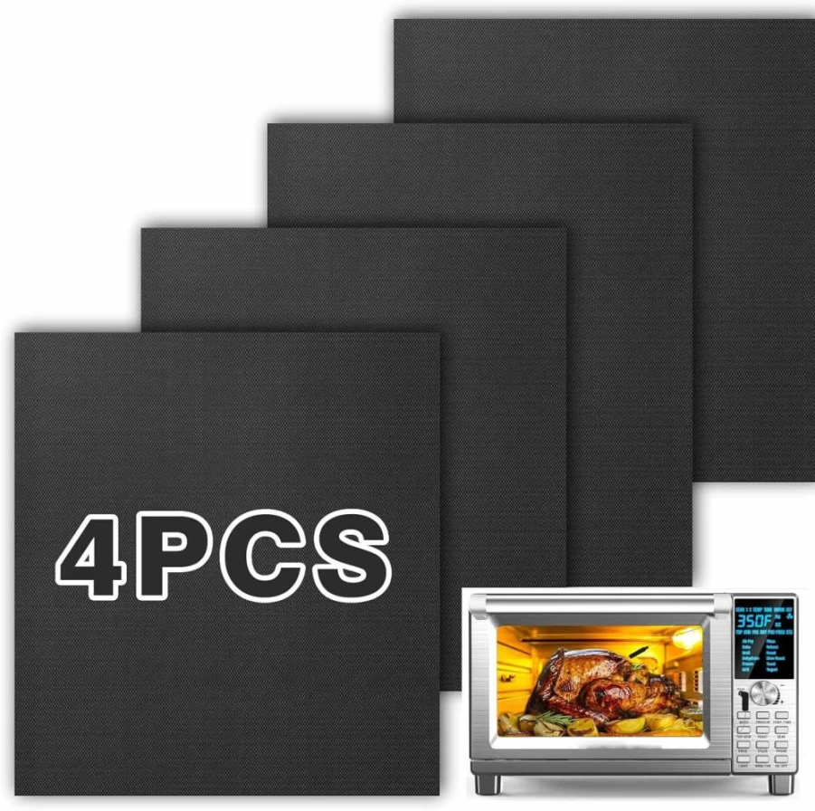 4 Pack Reusable Air Fryer Liners for Nuwave Bravo & 30-Qt XL Ovens - SIUDANGKA Non-Stick Baking Mats