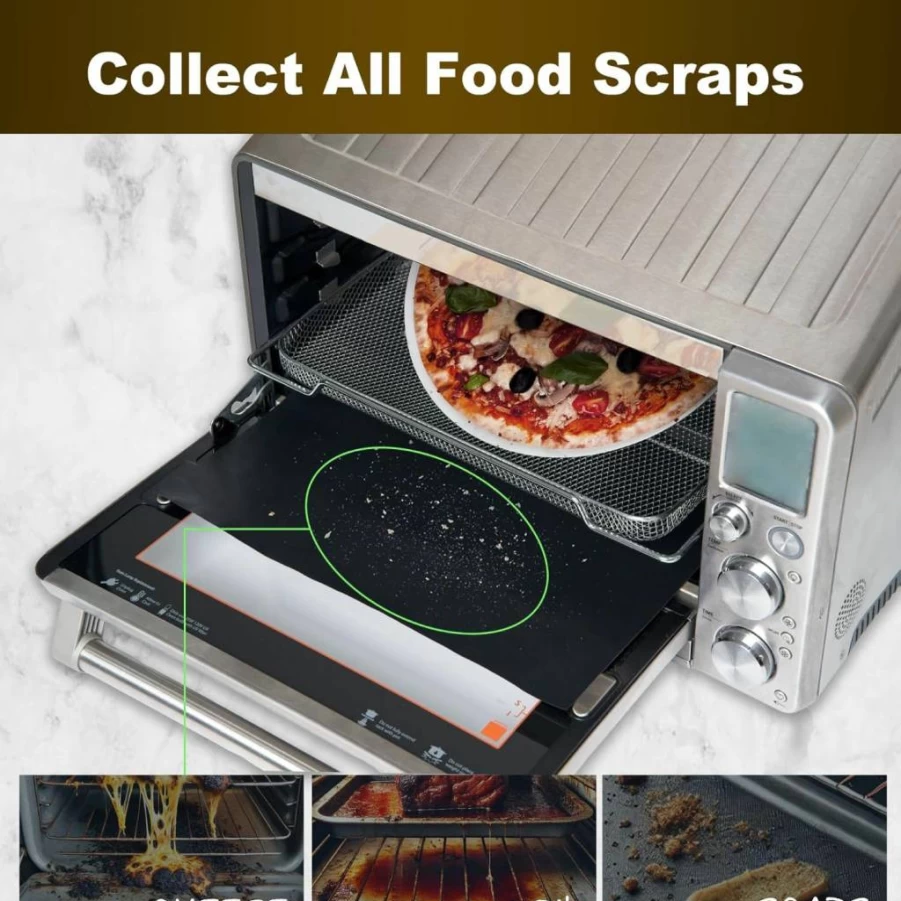 4 Pack Reusable Air Fryer Liners for Nuwave Bravo & 30-Qt XL Ovens - SIUDANGKA Non-Stick Baking Mats