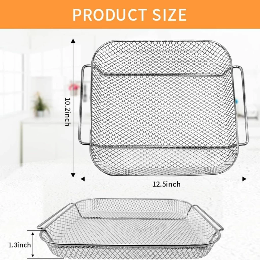 GWY Replacement Air Fryer Tray for Emeril Lagasse 26 Qt XL Air Fryer - 12.5" Steel Crisper Plate, Grill Pan & Rack Accessories