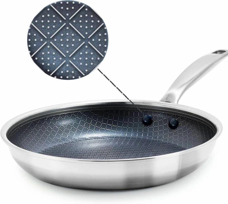 Blue Diamond 10" Nonstick Ceramic Frying Pan - PFAS-Free, Stainless Steel Skillet for All Cooktops, Induction Ready, Dishwasher Safe with Stay-Cool Handle