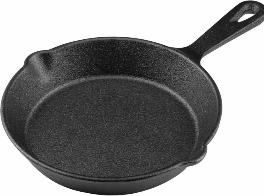 MOZUVE 6 Inch Pre-Seasoned Cast Iron Skillet - Oven, Grill & Camping Safe Frying Pan with Drip Spouts - Professional Chef Quality Cookware for Indoor & Outdoor Use