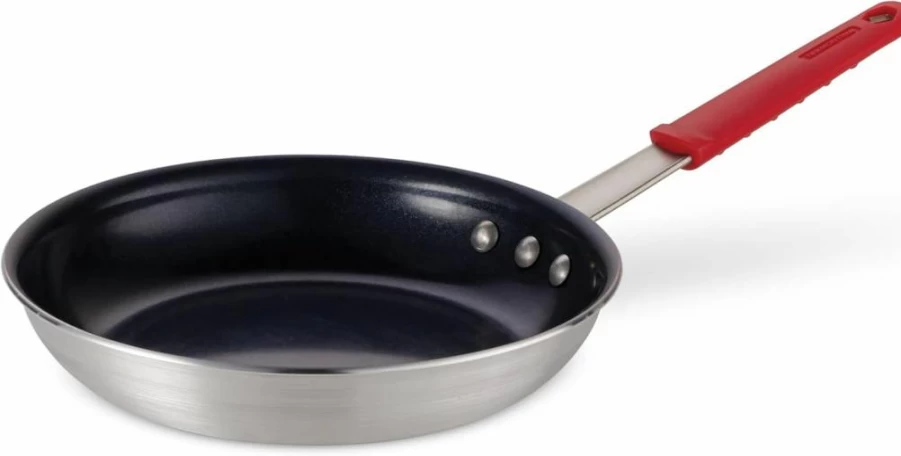 Tramontina Professional 10-Inch Nonstick Fry Pan, Heavy-Gauge Aluminum Skillet with Durable Coating, Oven & Dishwasher Safe, Red Handle