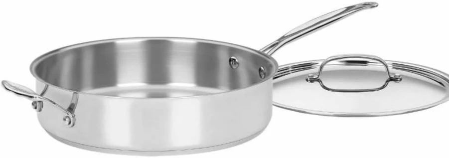 Cuisinart Chef's Classic 5.5 Quart Stainless Steel Saute Pan with Lid and Helper Handle, 733-30H