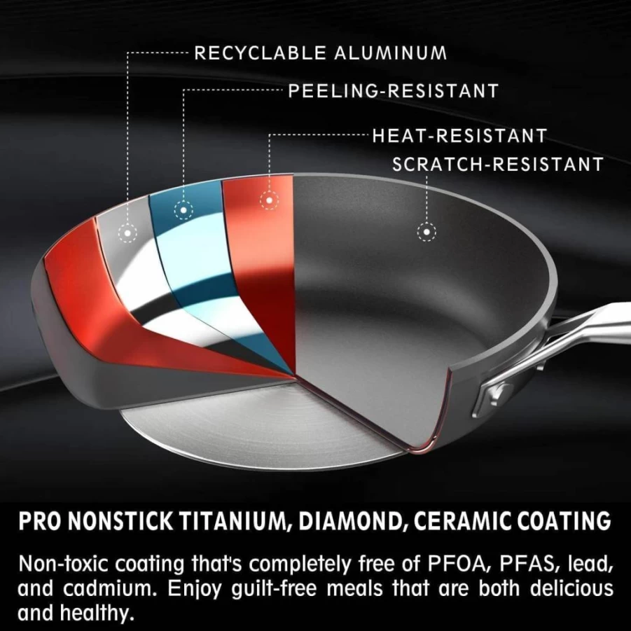 MsMk 7-Inch Non-Toxic Ceramic Frying Pan, PFOA-Free Nonstick Skillet for Induction, Gas & Ceramic Cooktops, Scratch-Resistant Omelette Pan